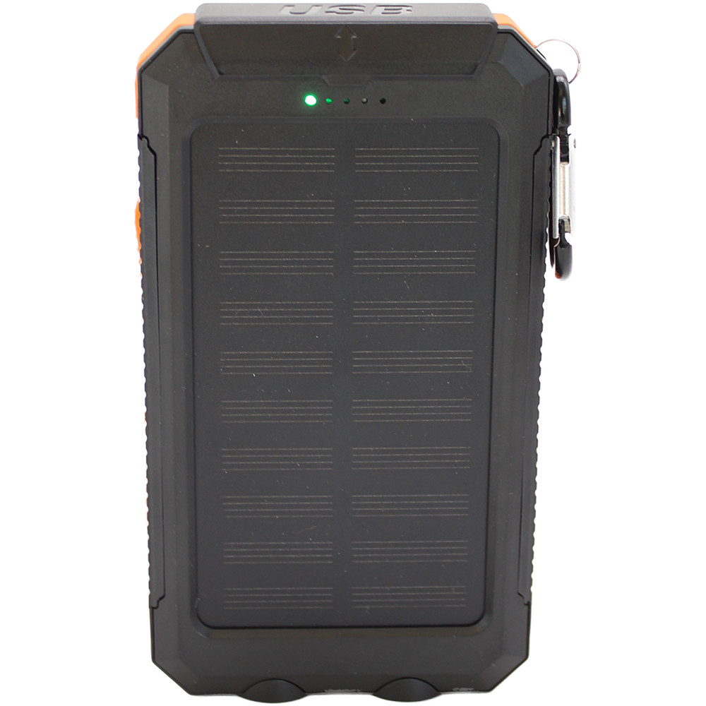 Jaspertronics™ Portable Solar Panel Power Bank 5V 2.0A w/ Compass – Durable &