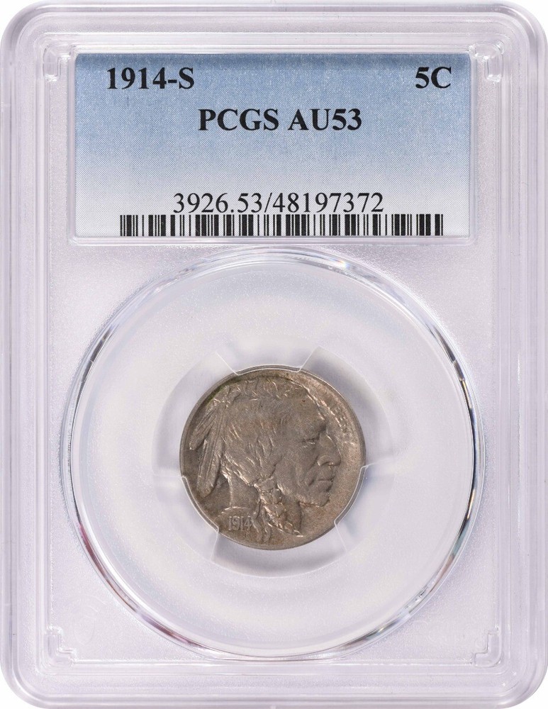 1914-S Buffalo Nickel AU53 PCGS