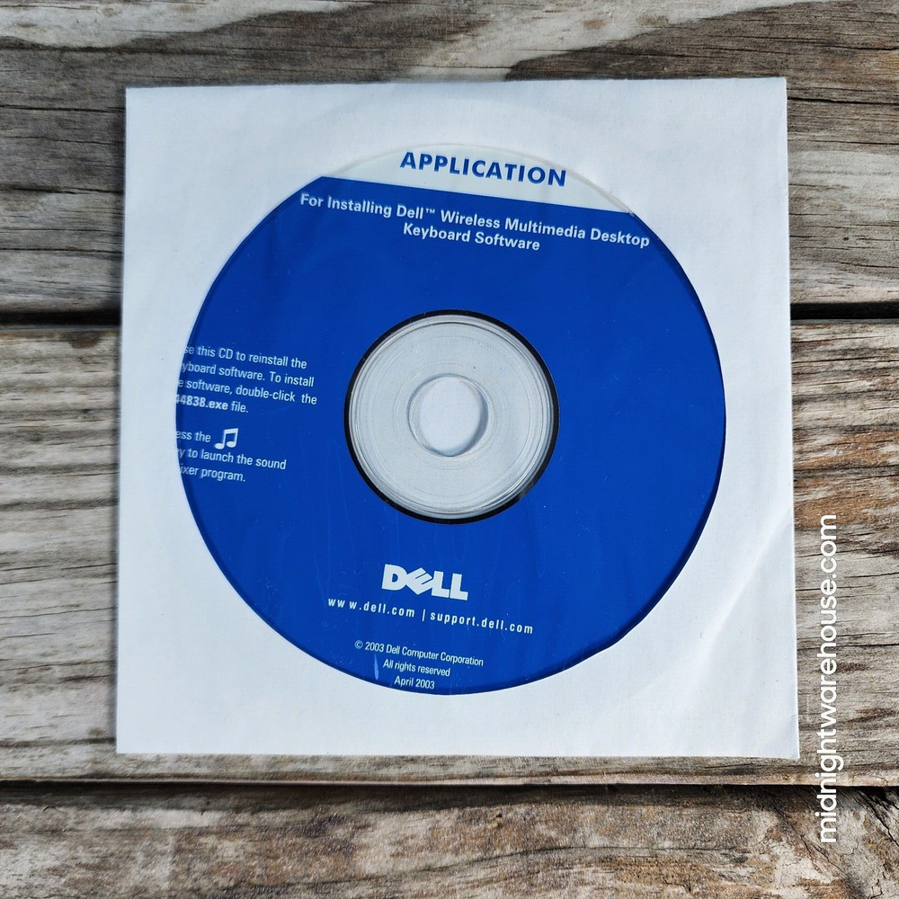 Dell Wireless Multimedia Desktop Keyboard Software App CD U0756 R44838