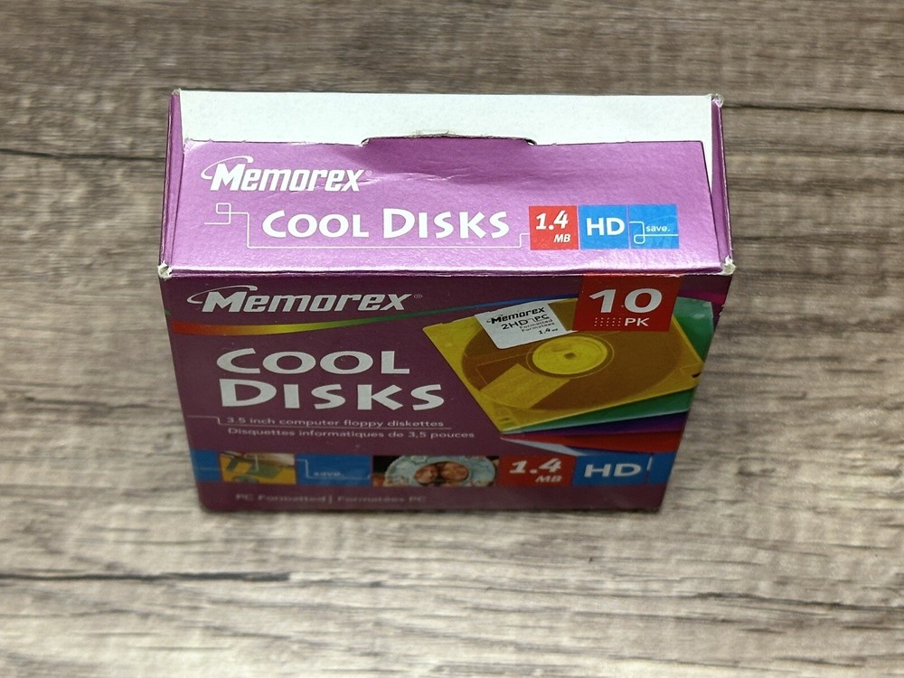 Memorex Cool Disks 5 pack, PC Formatted 3.5 Floppy Diskettes 1.4 MB Partial