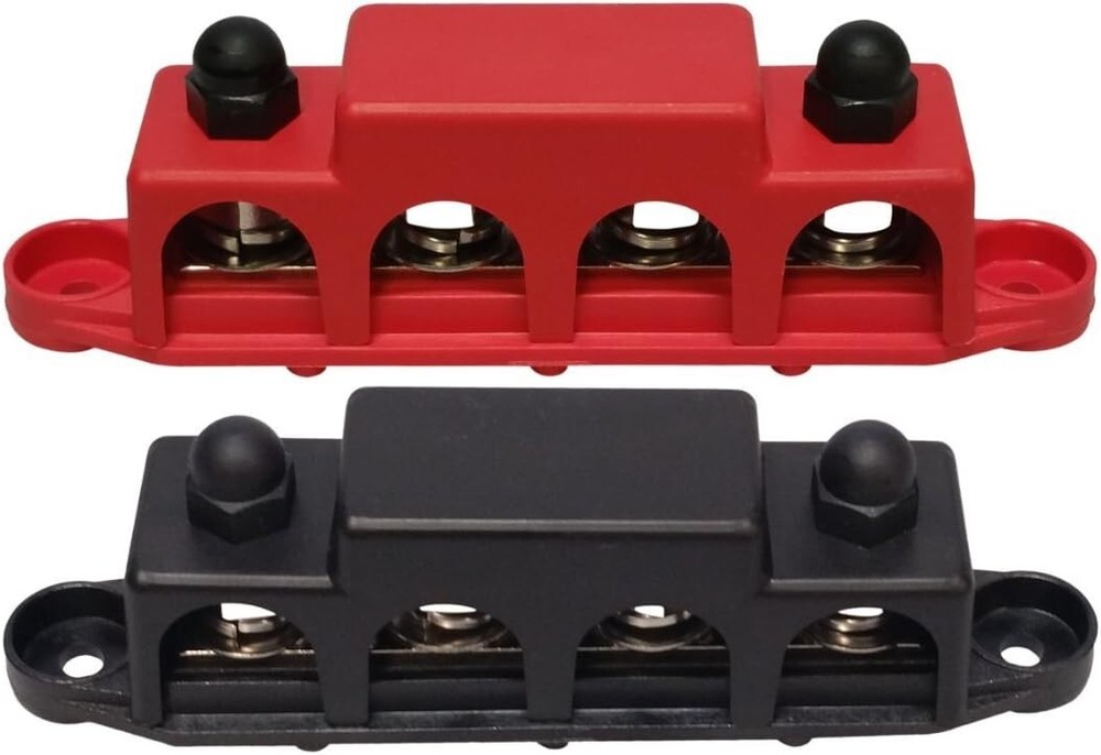 Durable Power Distribution Block - 4 Studs, 48V Capacity for Marine Environments