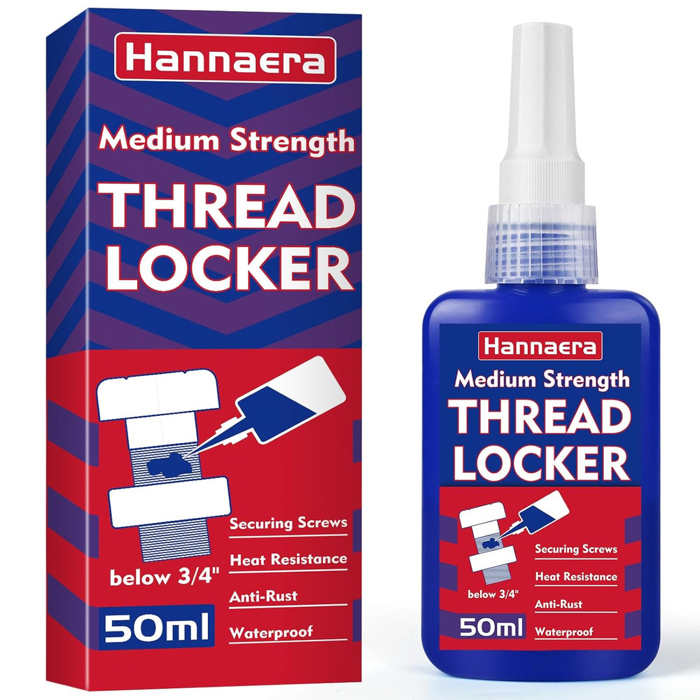 Thread Lock Blue 1.69 Fl Oz/50 Ml Medium Strength, Lock & Seal Nuts, Bolts, Fast