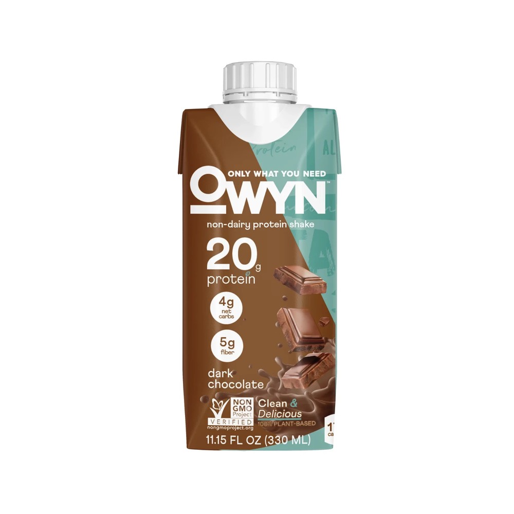 OWYN Protein Shake, Dark Chocolate, 4 Ct, 20g
