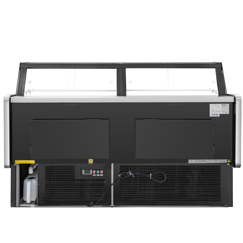 48" Flat Straight glass deli case with refrigerated storage underneath