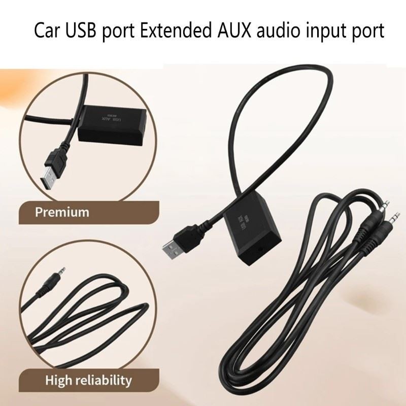 Car USB Stereo Interfaces Adapter Extension Connector for Enhances Sound Quality