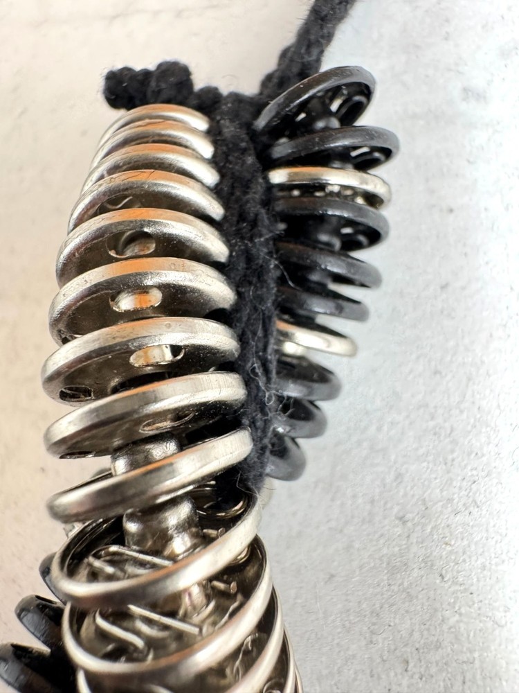 Vintage Silver & Black Metal Snap Twisted Statement Necklace