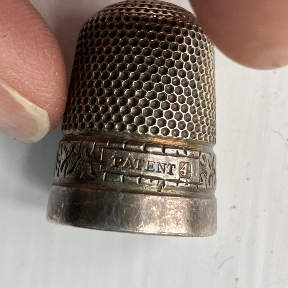 antique solid silver thimble