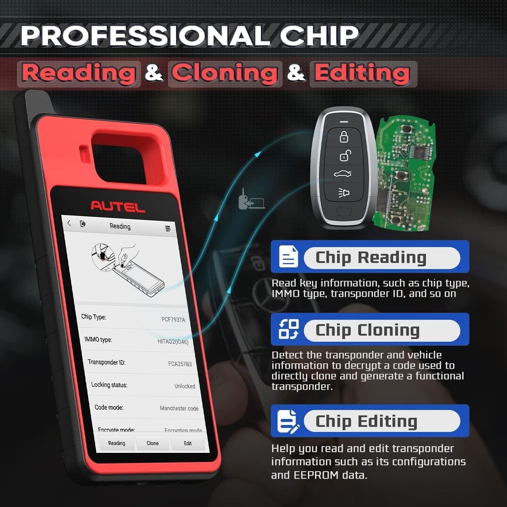 Autel KM100 Universal Key Generator Tool IMMO Learning Chip Cloning Auto VIN NEW