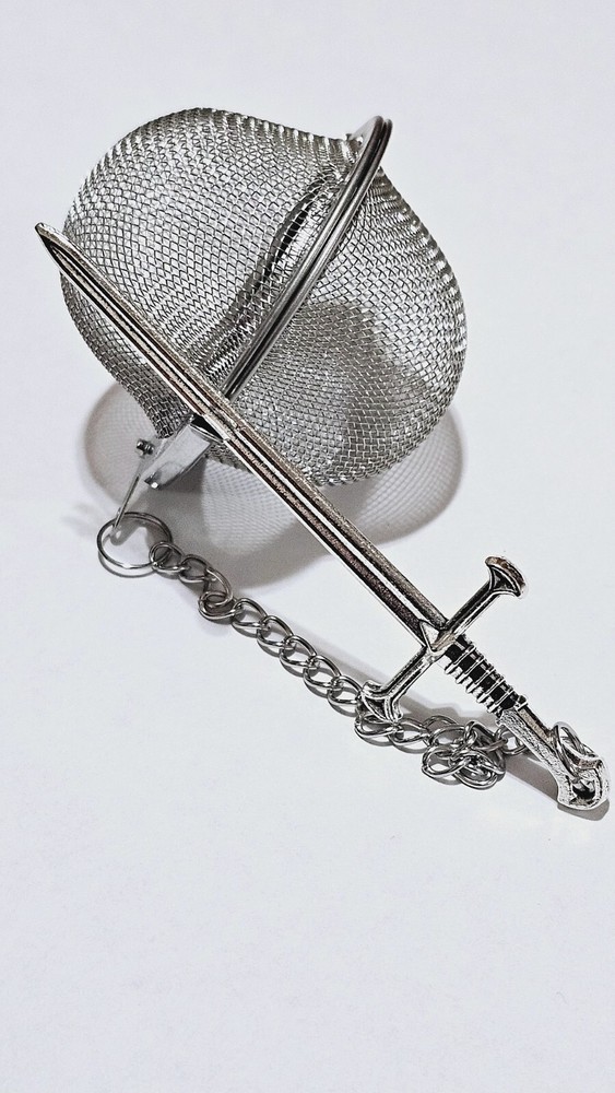 Medieval Sword Charm Tea Mesh Ball Infuser Stepper Tea Strainer Tea Lovers Gift