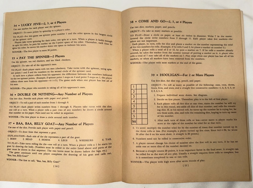 54 GAMES/RULES A COMBINATION GAME BOX BOOKLET, 1954 WHITMAN PUBLISHING CO.