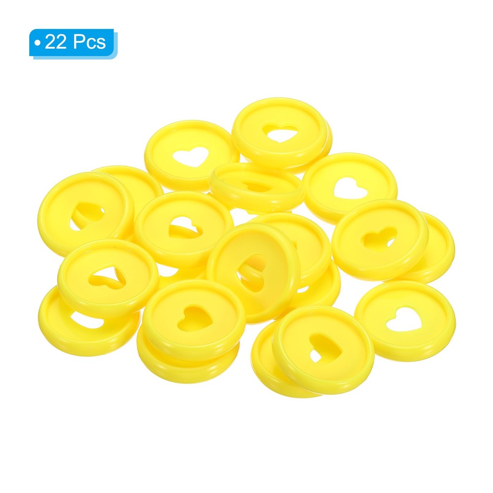24mm Book Binding Discs 22pcs Discbound Expansion Discs Heart, Yellow