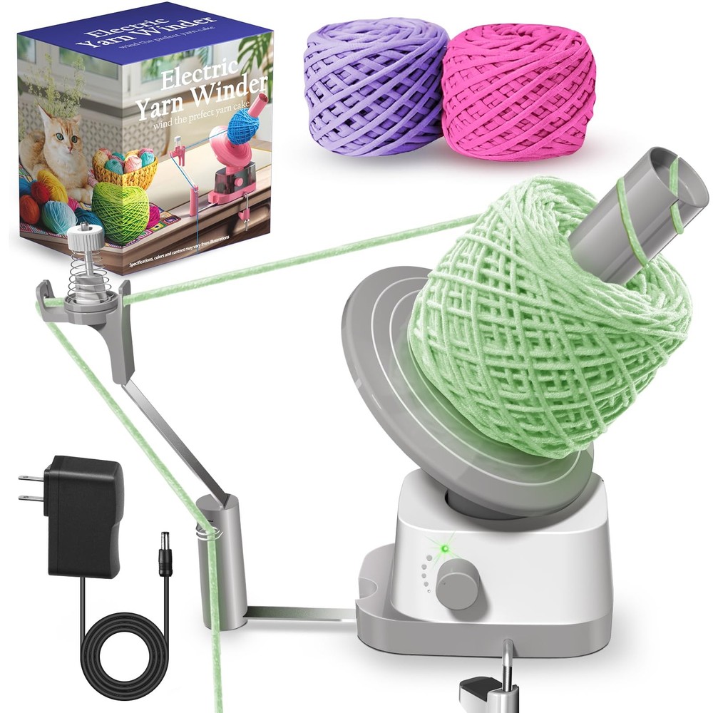 Electric Yarn Winder - Adjustable Speed, Automatic Spinner for Knitting