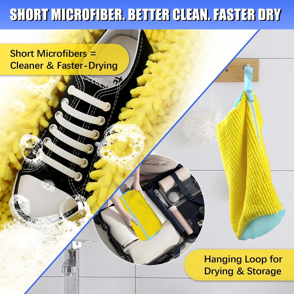 NexSphere Shoe Washing Machine Bag (2 Pack) – Reusable Yellow