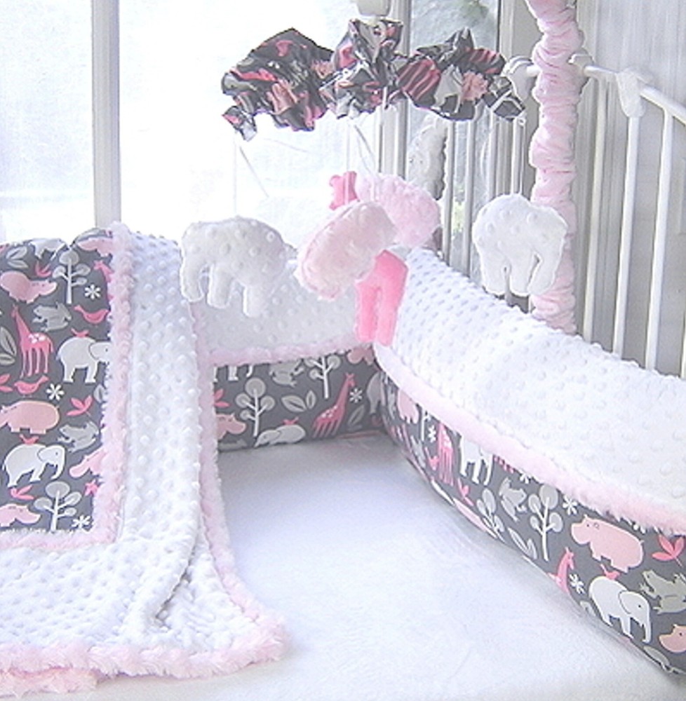 Animal Cookies Pink Crib Bedding Set