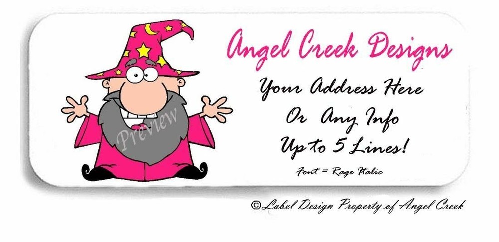 Fantasy Wizard Magic Personalized Laser Return Address Labels