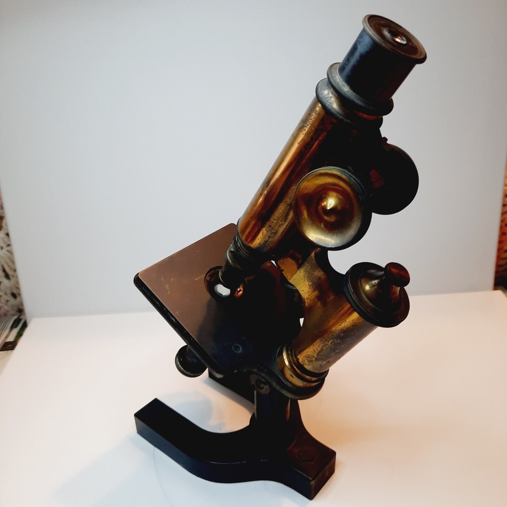 ANTIQUE BRASS BAUSCH & LOMB Optical Co MICROSCOPE 1897