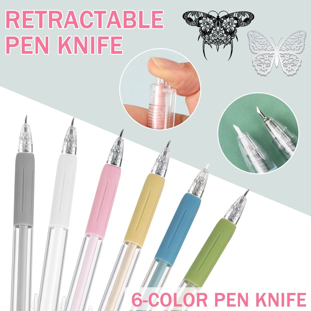 SEPGLITTER Craft Cutting Tools, 25 Pcs Pen Cutter Tools with Mini Sharpener U...