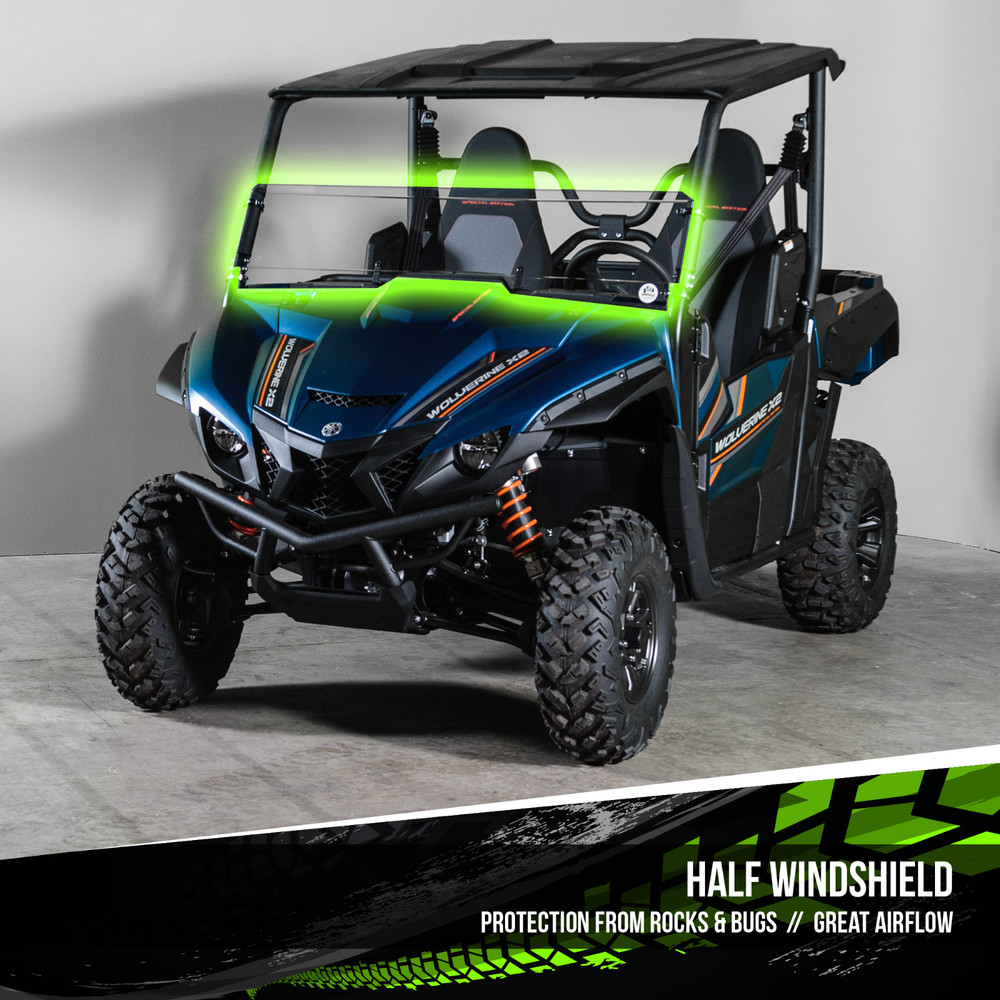 TERRARIDER YAMAHA WOLVERINE X2 HALF UTV WINDSHIELD - AR. 3/16"