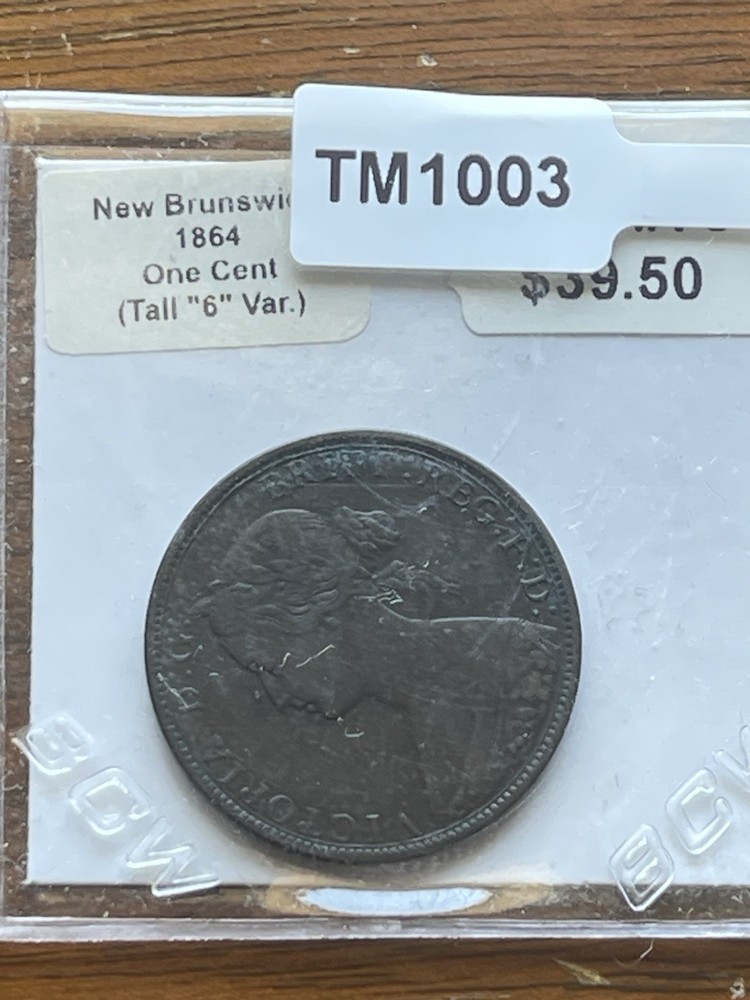 Canada New Brunswick 1864 Cent Long 6 Variant..TM1003