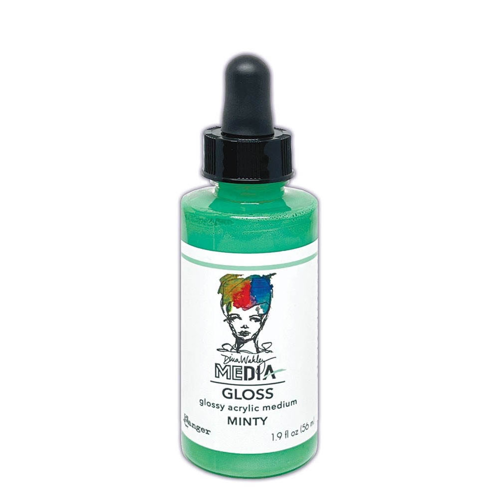 Dina Wakley Media Gloss 2oz Dropper Style-Minty