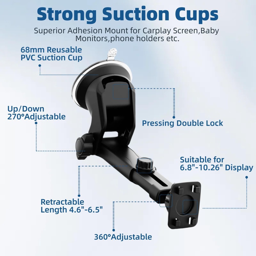 Carplay Mount2Pcs, Dashboard Windshield Car Mount Suction Cup Bracket Carplay...