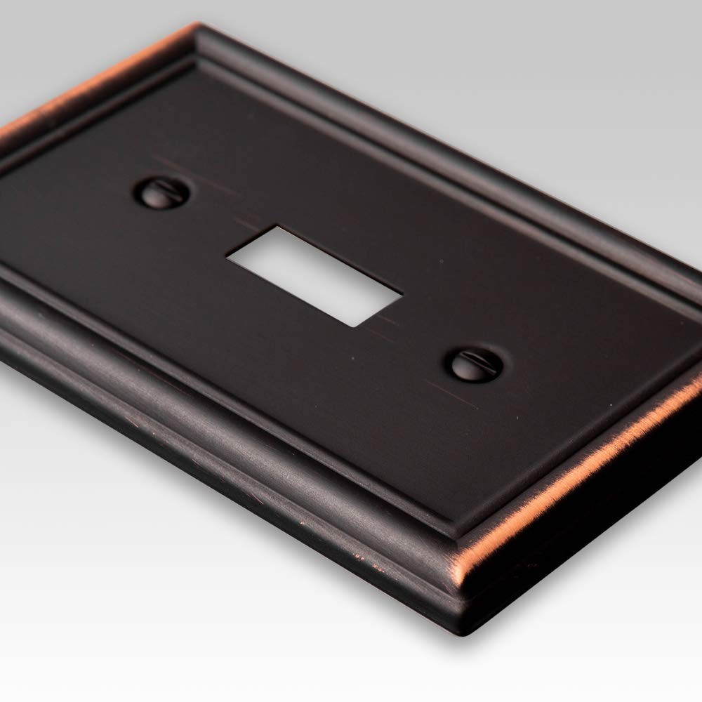 Amerelle Aged Bronze Transitional Wall Plate 1 Toggle 1 Rocker Wall Decor