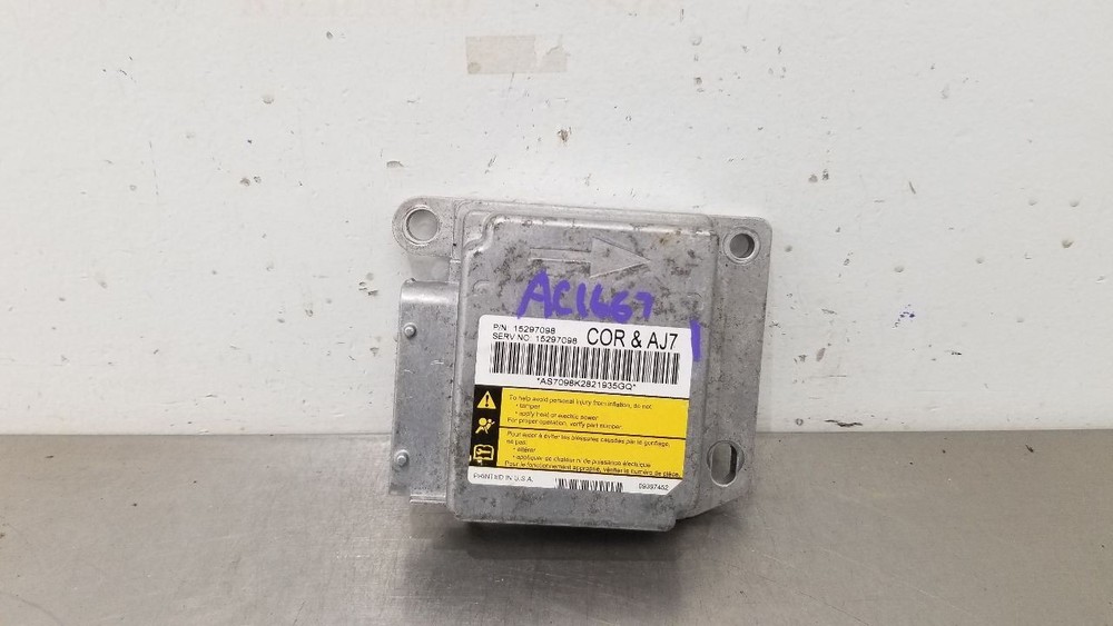 09 CHEVY CORVETTE C6 SRS CONTROL MODULE 15297098