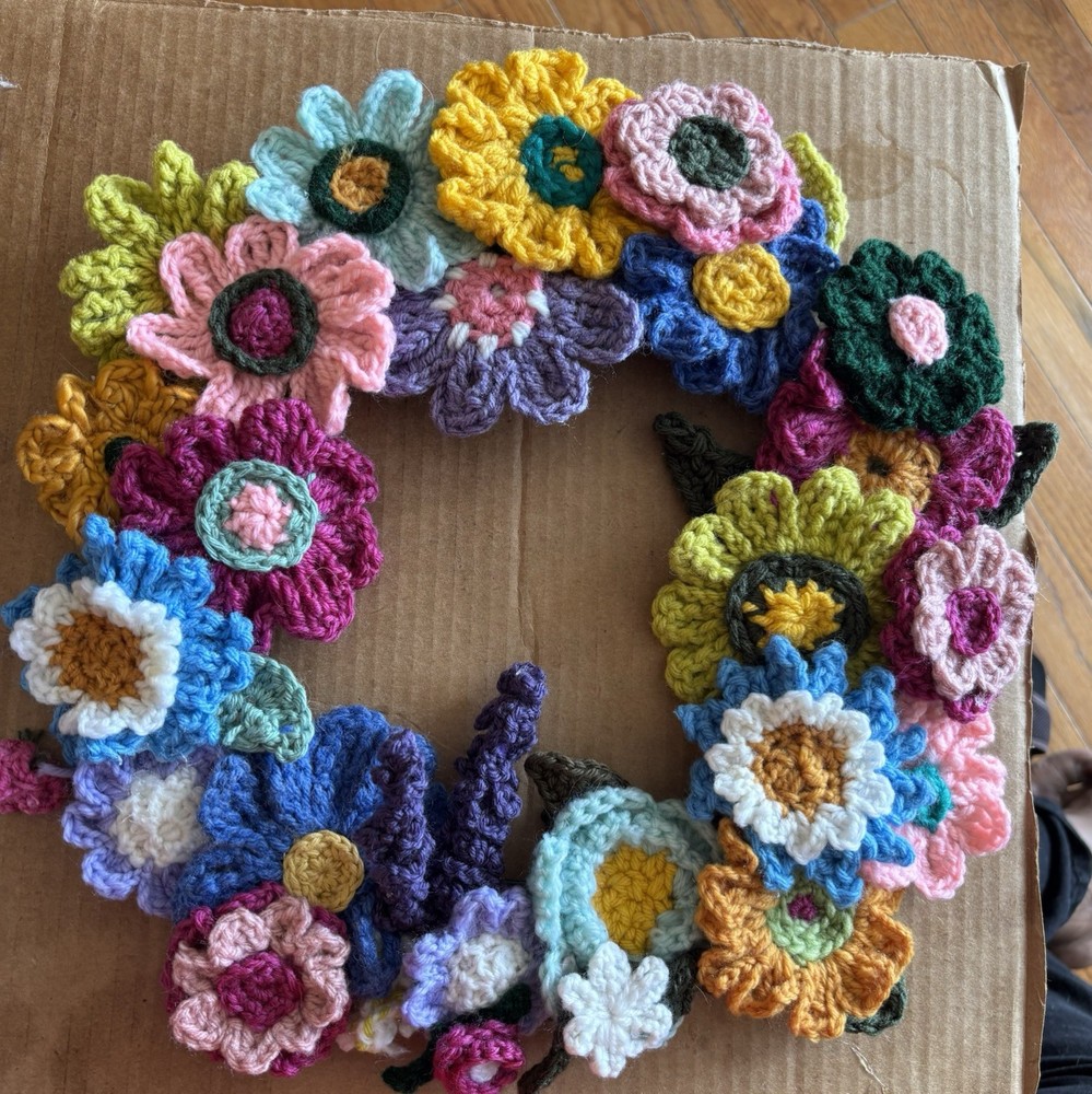 Handmade Crochet Flower Wreath