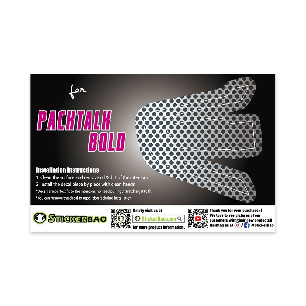 For Cardo Packtalk BOLD Adhesive Protective Wrap Cover Sticker Dotted