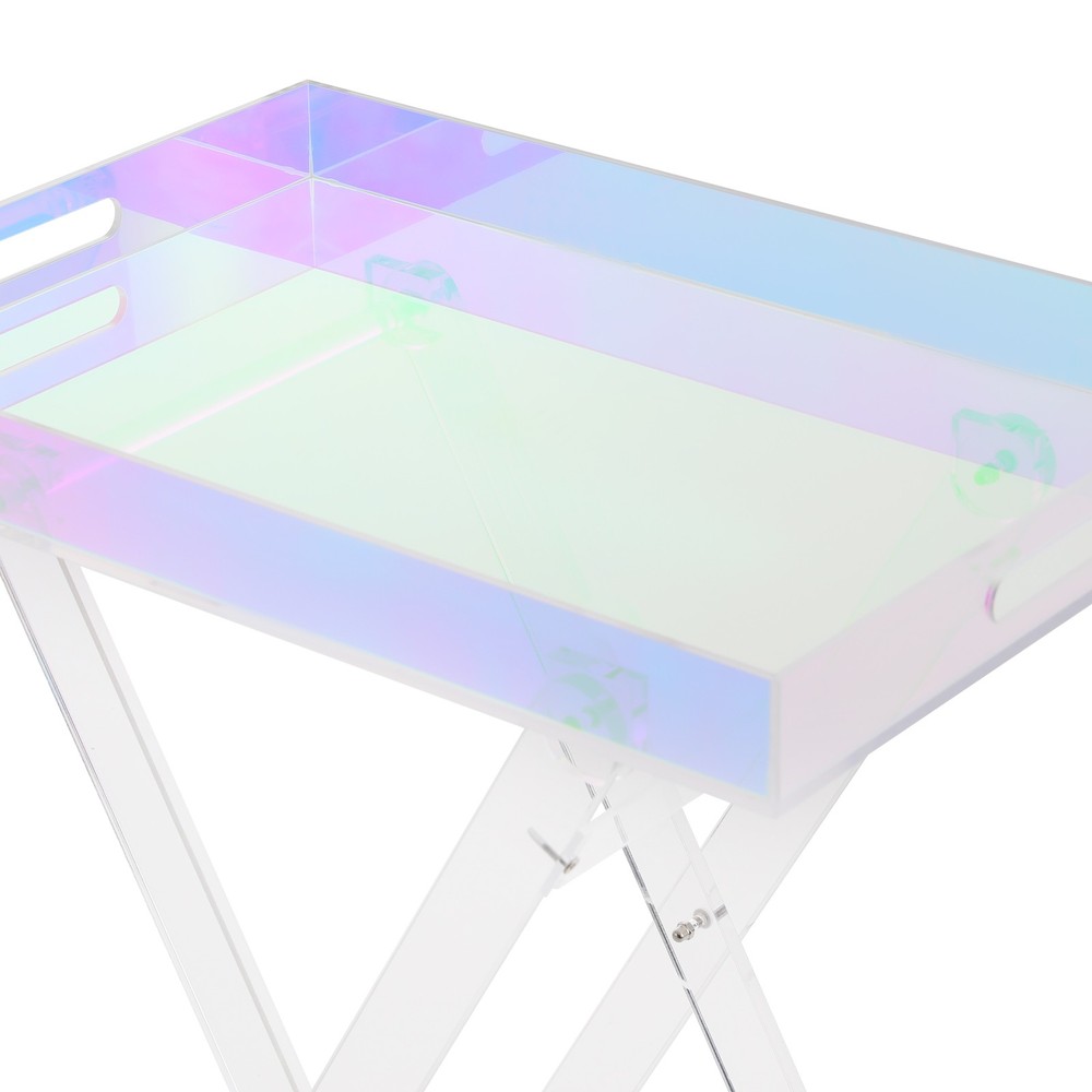Acrylic Folding Tray Table, Acrylic End Table, Colorful Acrylic Side Table