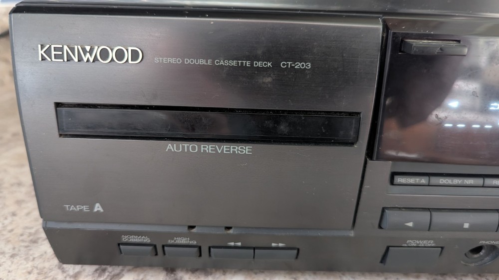 Kenwood CT-203 Stereo Double Cassette Deck, Needs Belts *