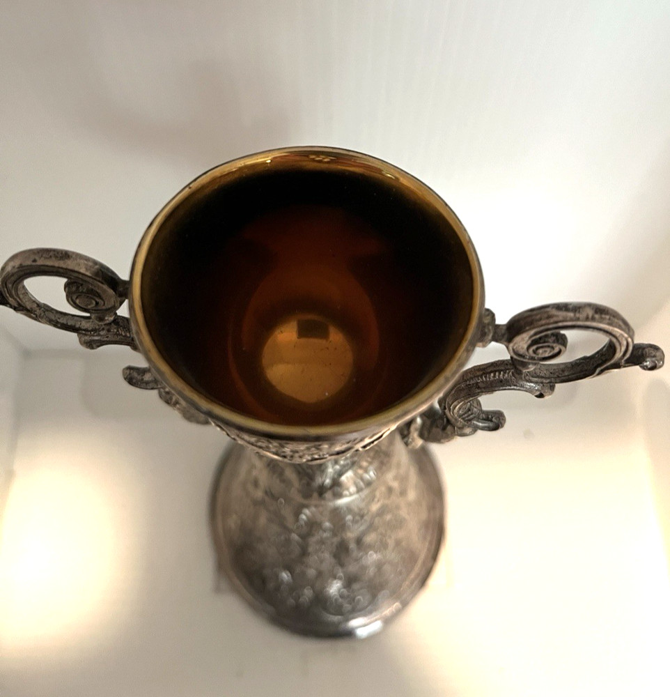 Vintage Silver Plate Double-Cup Wedding Toasting Chalice