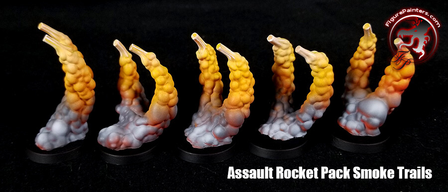 5 Smoke Trail Stands compatible w/ assault marines, Warhammer 40k