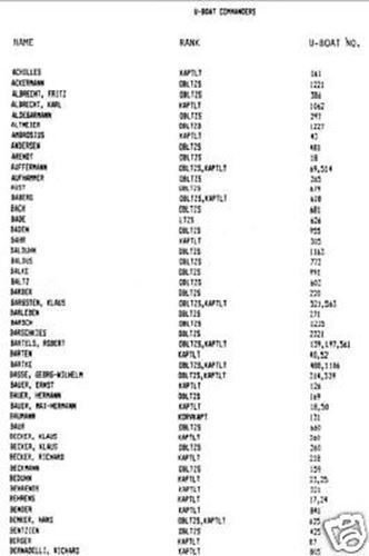 U.S. INTELL DOCUMENT PLUS GERMAN " U-BOAT " SUBMARINE ID HISTORY ARCHIVE CD