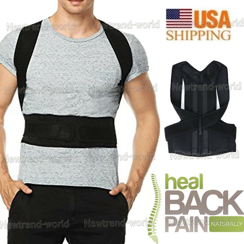 Adjustable Back Posture Corrector Magnetic Therapy Belt Brace Support Women Men