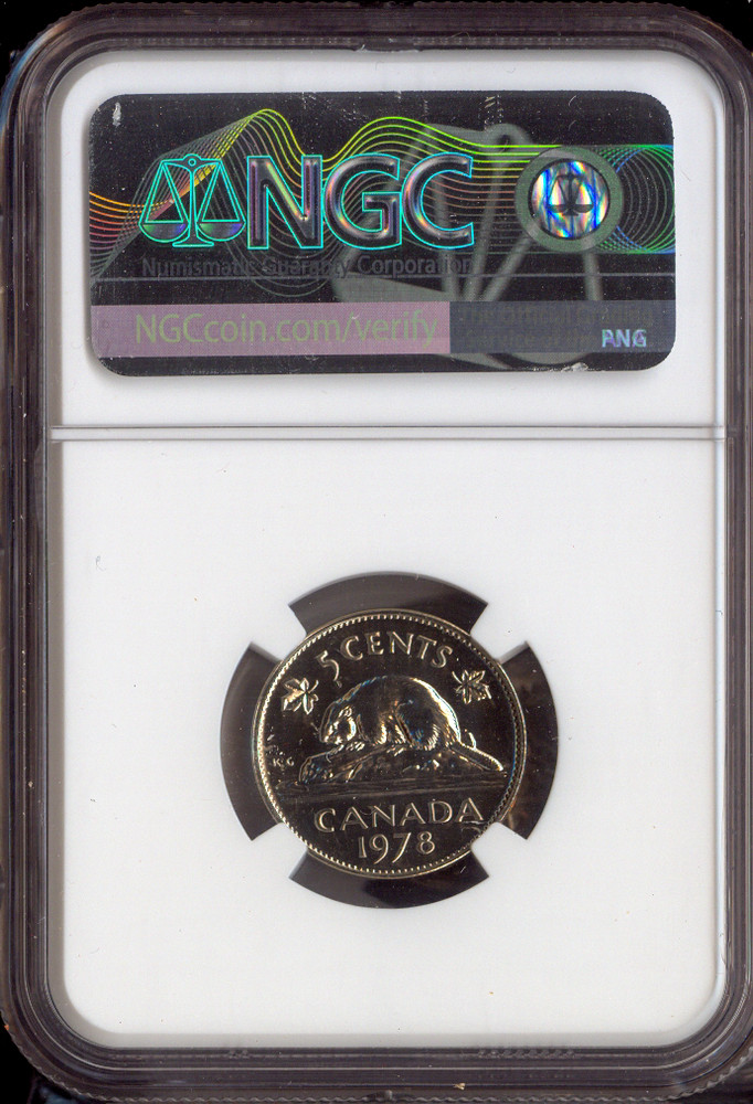 1978 Canada 5 Cents 5C NGC MS67 - Quality
