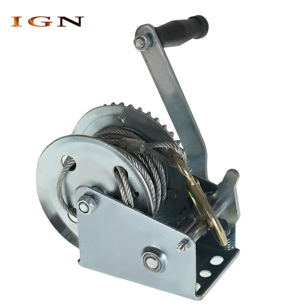 Adjustable Two-Way Hand Winch Boat Winch With 10m (32ft) Cable 1500lbs