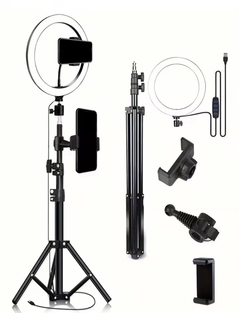 Adjustable Ring Light Stand with Phone Holder, Tripod, 110cm USB Powered