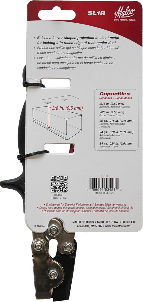 SL1R Snap Lock Punch, Steel, Red, Black