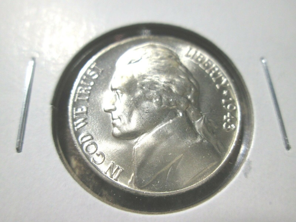 1943-P JEFFERSON NICKEL SILVER GEM BU     TA5