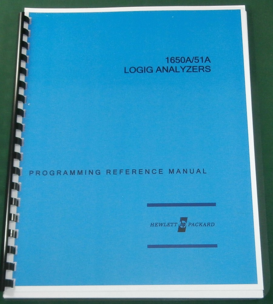 HP 1650A/51A Programming Reference Manual: Comb Bound & Protective Covers