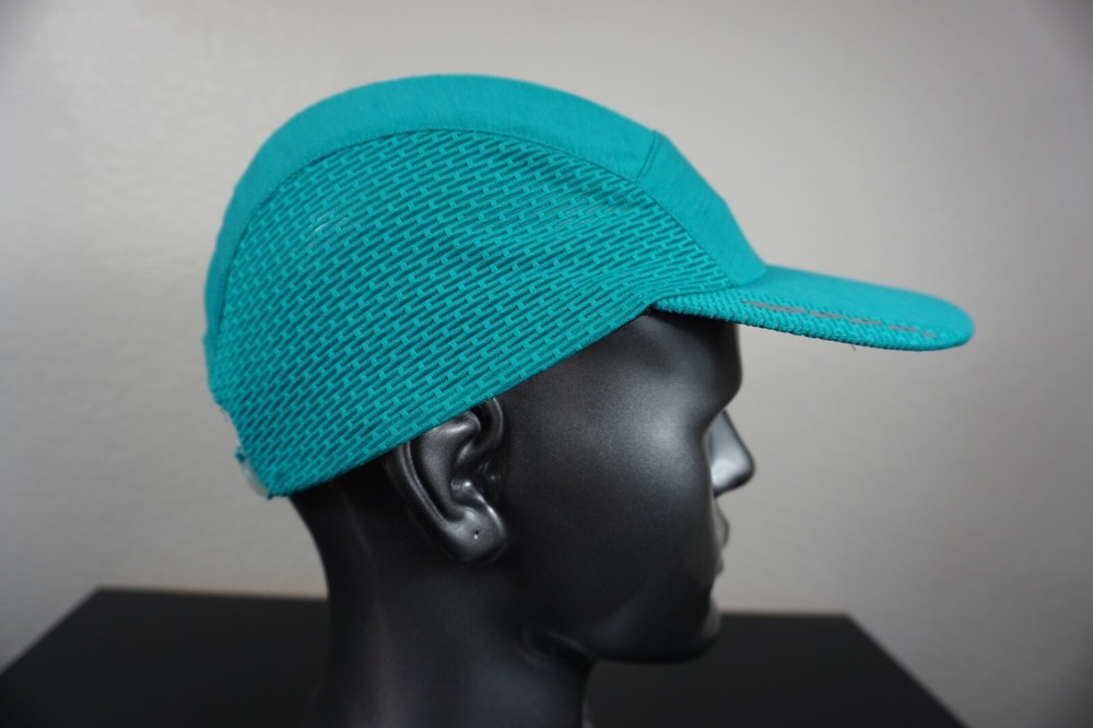 Saucony Hat Cap Adult One Size Green Unstructured 6 Panel Mesh Strap Back Low