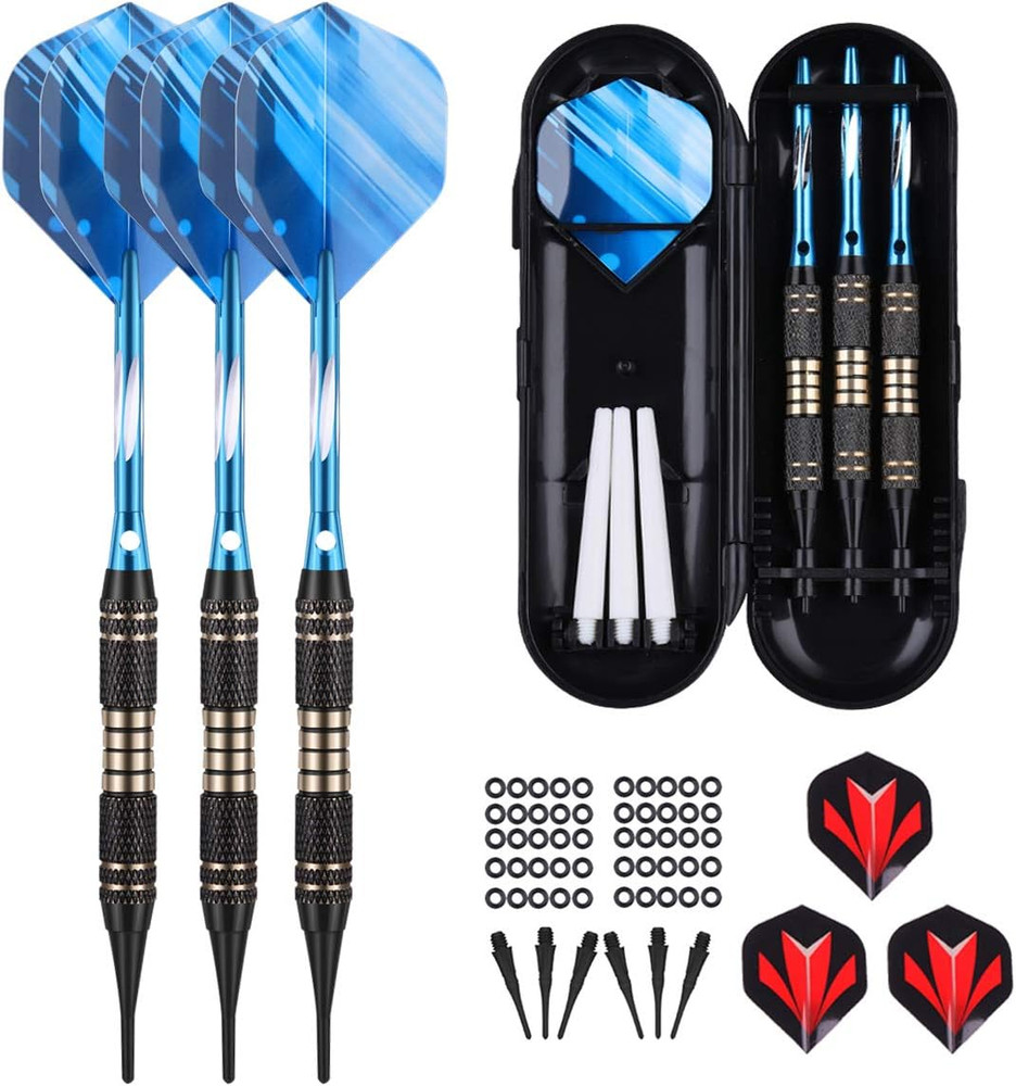Soft tip Darts Set 18/20 Grams - Professional Darts Plastic Tip with Brass Ba...