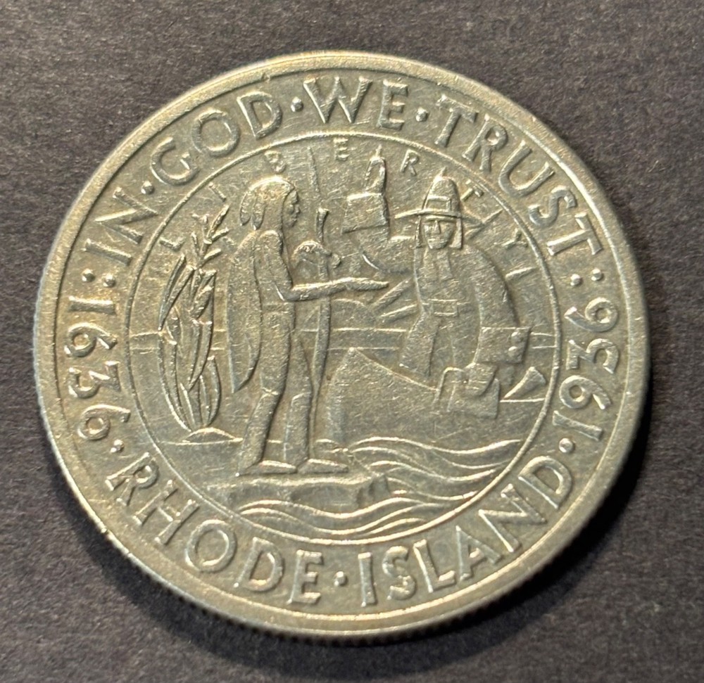 1936 Rhode Island Commemorative Half Dollar, low MS imo