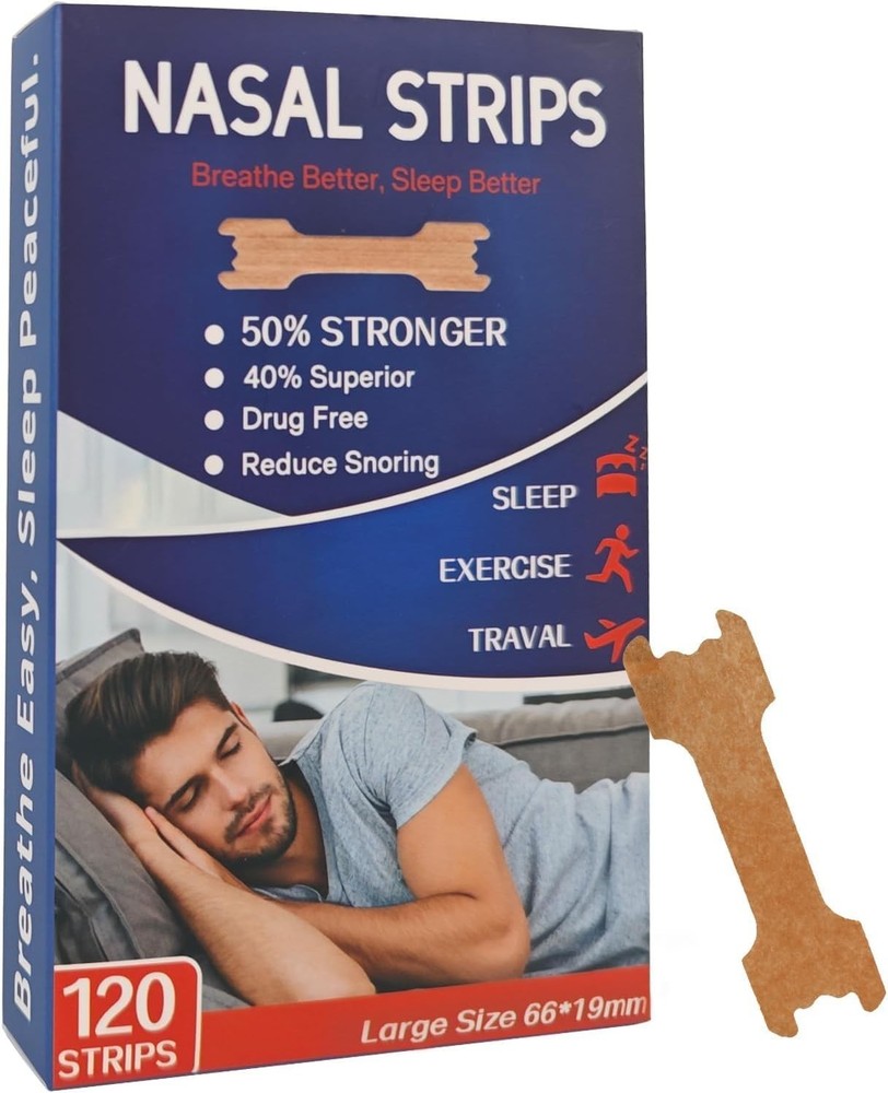 Nasal Strips for Snoring - 120 Count Extra Strength for Enhanced Breathability
