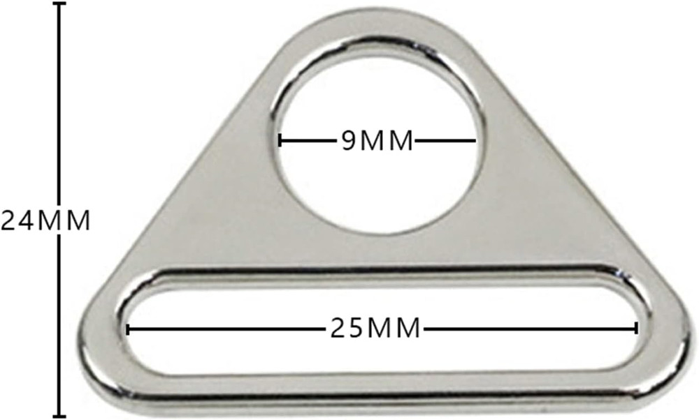 20 Pcs Adjuster Triangle with Bar Swivel Clip D Dee Ring Buckle Cast
