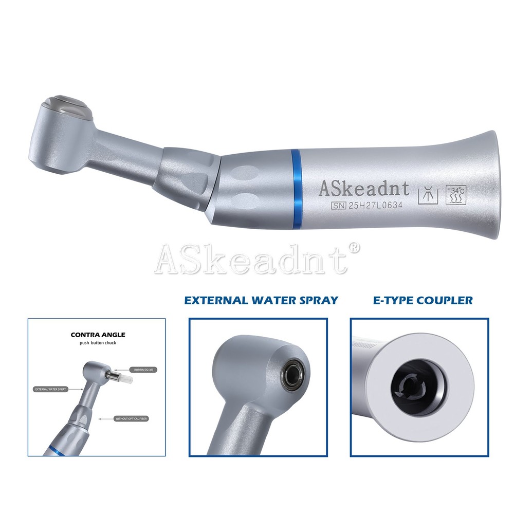 1-10 Dental Low Speed Handpiece Contra Angle Push Button E-Type ASKEADNT