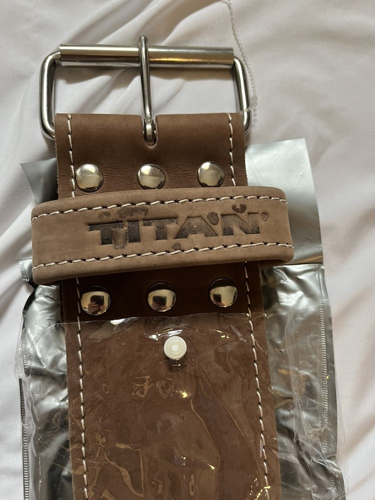 Titan Training Powerlifting Belt - 4" x 1/2" Brown Leather