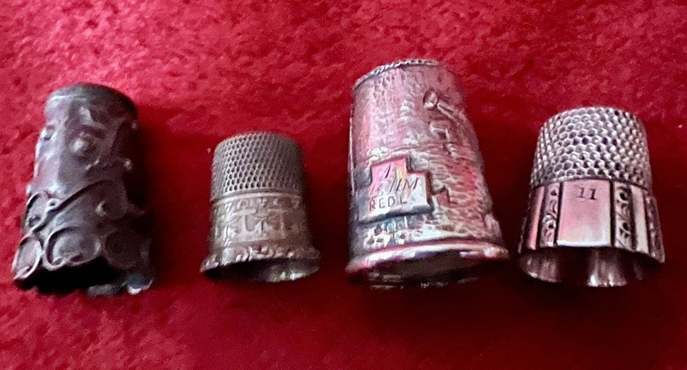 GROUP 4 STERLING ANTIQUE THIMBLES