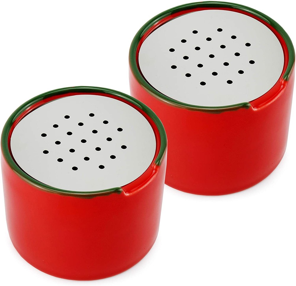 Fruit Fly Traps 2pk; Empty Ceramic Gnat Catchers w/ Vented Lids